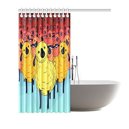 Nat999Lily Cute Shaun The Sheep Baby Customize Waterproof Shower Curtain Bathroom Curtains 60X72 Inches